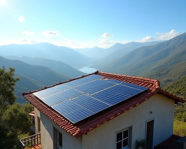 Techo solar sobre paisaje chileno en la sección héroe