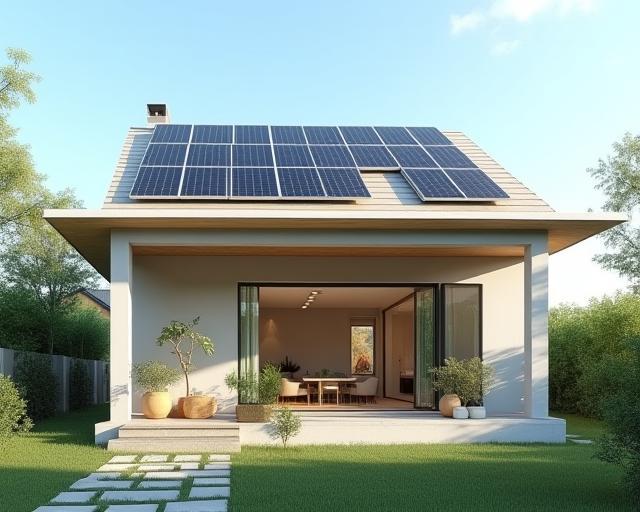 Instalación residencial de paneles solares mostrando eficiencia y ahorro energético